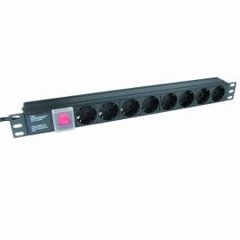 Mains Distributer 8 sockets 1U with switch