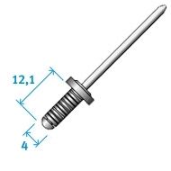 Blindniete gerillt, 4x12.1mm (100 Stück)