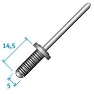 Remache ciego, 5x14.5mm (100 unidades)