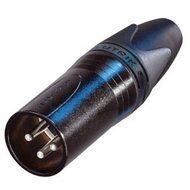 Conector XLR macho, 3 polos, negro