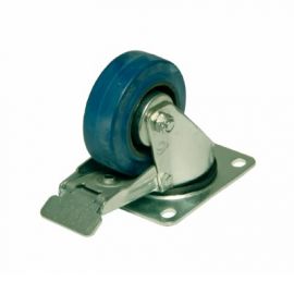 Swivel Castor 80mm with Brake, Blue wheel