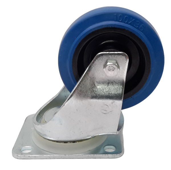 Swivel Castor 100mm, Blue wheel